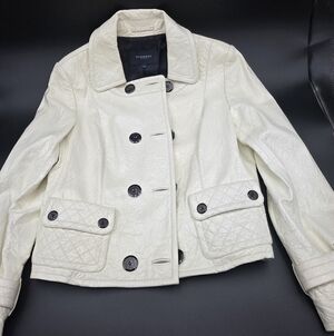Burberry Women's Cream Double-Breasted Jacket